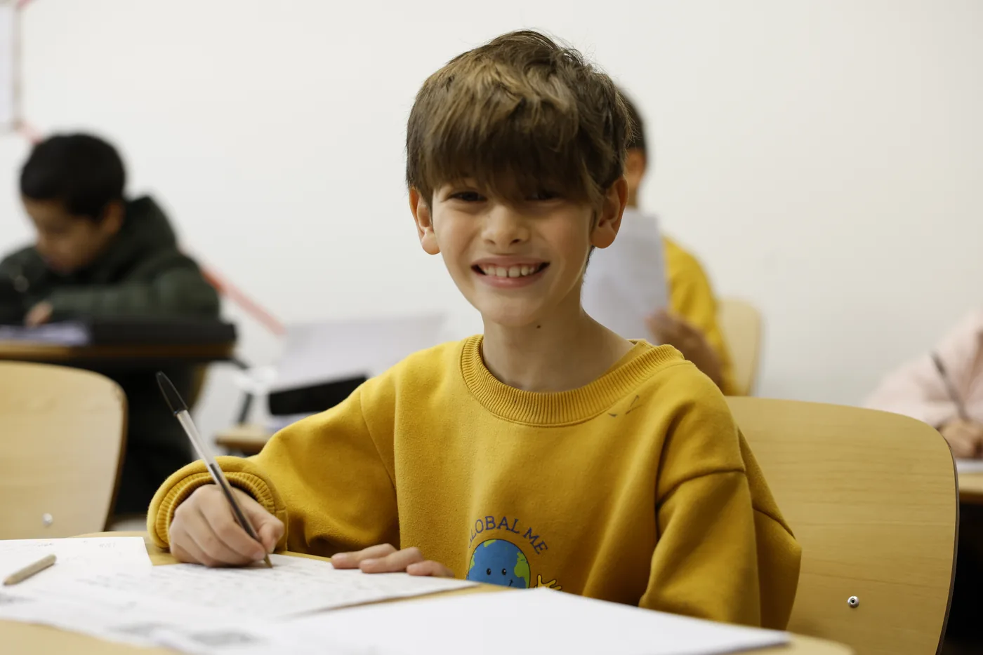 Aluno da Global Me School em atividade pedagógica